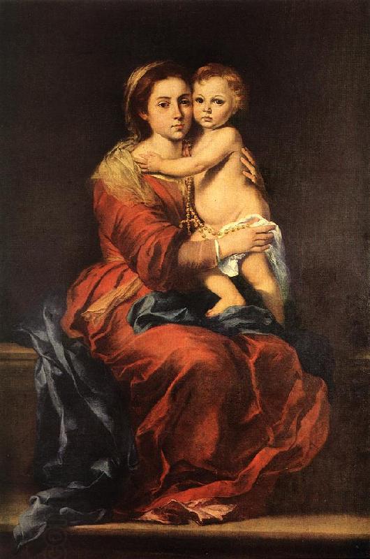 MURILLO, Bartolome Esteban Virgin and Child with a Rosary sg oil painting picture